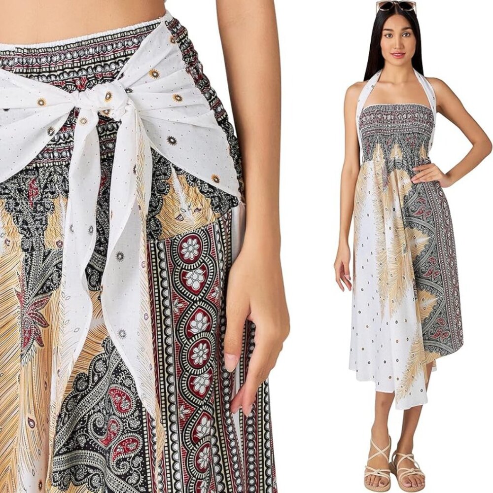 Joob Joob Versatile Long Boho Maxi Skirt or Halter Midi Dress Size S/M - Picture 1 of 5